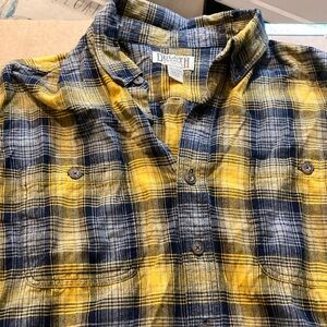 Duluth Trading Co Men's Yellow Plaid Shirt